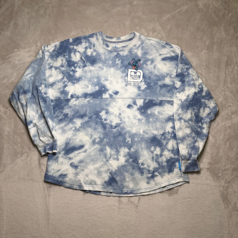 Disney Lilo And Stitch Spirit Jersey Adult M Blue White Tie Dye Experiment 626